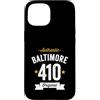Vintage Area Code Pride Tees Custodia per iPhone 15 410 Baltimora Codice Area USA Città Distressed Authentic (Dark)