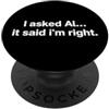 Programmer Tech Minimalist Ironic Humor Divertente detto chiesto a destra sarcastico umoristico PopSockets PopGrip Adesivo