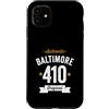 Vintage Area Code Pride Tees Custodia per iPhone 11 410 Baltimora Codice Area USA Città Distressed Authentic (Dark)