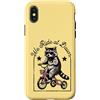 Night Rider Raccoon Custodia per iPhone X/XS Cool Raccoon Occhiali Da Sole Triciclo Noi Ride at Dawn
