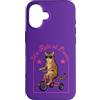 Dawn Rider Cats Custodia per iPhone 16 Tabby Cat Riding Triciclo Occhiali da sole We Ride Dawn