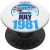 FernwehFarben Studio Geburtstage Grande da luglio 1981 45° compleanno frase 45 anni PopSockets PopGrip Adesivo