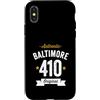 Vintage Area Code Pride Tees Custodia per iPhone X/XS 410 Baltimora Codice Area USA Città Distressed Authentic (Dark)