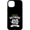 Vintage Area Code Pride Tees Custodia per iPhone 15 Plus 410 Baltimora Codice Area USA Città Distressed Authentic (Dark)