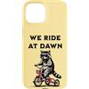 Dawn Rider Raccoon Apparel Custodia per iPhone 15 Raccoon Equitazione Triciclo Noi Cavalchiamo All'alba