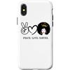 Cancro Queen Astrology Melanin Girl Blac Custodia per iPhone X/XS Pace Amore Cancro Regina Zodiaco Capelli Afro Compleanno