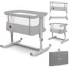 lionelo Aurora - Lettino 3 in 1 per bambini dalla nascita a 9 kg, altezza e inclinazione regolabili, materasso, 4 ruote bloccabili, pannelli in rete traspirante, portatile, lavabile, borsa per il
