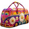 VPQILH Borsone da Viaggio Hippie Modello, Borsa Sportiva in Stile Bohémien, Motivo con autobus Floreali Borsoni, Hippie Van Quilted Duffle Bag per vacanze e feste, studenti dormitorio
