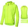 SFITVE Riflettente Giacca da Ciclismo da Uomo Antivento,Traspirante Impermeabile Uomo Giacca Ciclismo,Leggero Giacca a Vento con Maniche Staccabili,2 in 1Giacca Antipioggia(Size:XXL)