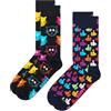 Happy Socks Calzini colorati e divertenti 2-Pack Classic Cat Socks Taglia 36-40