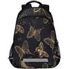 ISAOA Zaino per la scuola con farfalla a pois dorati per ragazzi ragazze bambini borsa per laptop zaino universitario viaggio zaino casual con striscia riflettente, Farfalla a pois, 29.5cm*17.5cm