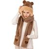 FCXVXCL 3 en 1 Cappello Sciarpa Guanti, Caldo Capybara Cappelli Sciarpa Guanti, Invernale Cappuccio Peluche Cappello Sciarpas per Donna Bambini Festa di Compleanno Natale Regalo