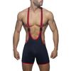IUERVPS Canotta da wrestling fitness da uomo sexy con fibbia anteriore, body perizoma sportivo da uomo, tuta intera da uomo, intimo da uomo(Dark Blue1,L)