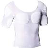 IUERVPS T-Shirt Imbottita con Muscoli toracici Finti da Uomo, Spalla Imbottita, Traspirante, Invisibile, Simulazione Muscolare, Maglietta Divertente Costume Cosplay(White1,S)