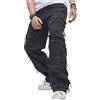 WEIBUMAOYI Pantaloni larghi da uomo Jeans da uomo vestibilità rilassata Jeans da carpentiere a gamba dritta oversize lavati (010-blackpatch001-28)…