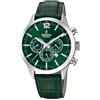 Festina Orologio Uomo in Acciaio Inossidabile e Pelle Verde F20542/7 | Movimento al Quarzo, Cronografo, Calendario, Vetro Minerale ad Alta Resistenza