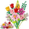 Booyuer Kit Costruzione Bouquet di Fiori, 11 Flowers Decorativi Artificiali Includere 5 Rose, 765 PCS, Regalo Donna Festa della Mamma Bambini Compleanno Natale, San Valentino per Lui o Lei