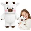 Amycute Peluche Mucca Corre, Pupazzo Che Corre Animale Peluche Morbido Pupazzo Antistress per Bambini Ragazze Donne