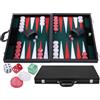 Engelhart - 250539 - Backgammon di Lusso 21 Pollici (54 cm) - Gioco da Tavolo Elegante in Similpelle con Interno in Feltro - Qualità Superiore