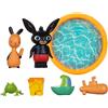 Bing Set da gioco con piscina, Costruisci il mondo, statuette snodate e accessori. compatibile con la gamma