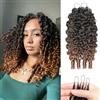 Renyarch Miracle Burmese Curly Mini Knots Crochet Human Hair - Extension Capelli Veri Pre-Separati per Donne Nere, 2 pezzi 50g Crochet Braids Water Wave Nodi Invisible Knotless, 22 pollici T30#