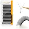 NAGARAKU 3D Extension Ciglia W Delle Ciglia Ciuffetti W Forma Tessuto a Mano Risparmio di Tempo Premade Fan Eyelash Extension Russian Volume Ventole Professional Naturali Ciglia Nero(0.07mm D 8-15mm)