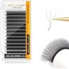 NAGARAKU 3D Extension Ciglia W Delle Ciglia Ciuffetti W Forma Tessuto a Mano Risparmio di Tempo Premade Fan Eyelash Extension Russian Volume Ventole Professional Naturali Ciglia Nero(0.07mm L 8-12mm)