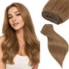Rich Choices Extension Capelli Veri Tessitura Cucite Capelli Veri Lisci Remy Human Hair 100g 20cm Bundles Extensions Professionali #6 Lino Scuro