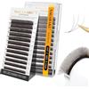 NAGARAKU 3D Extension Ciglia W Delle Ciglia Ciuffetti W Forma Tessuto a Mano Risparmio di Tempo Premade Fan Eyelash Russian Volume Ventole Professional Naturali Ciglia Marrone(0.07mm C 8-12mm)