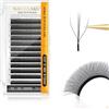 NAGARAKU Triplo Nucleo 3D Extension Ciglia W Delle Ciglia Ciuffetti W Forma Tessuto a Mano Risparmio Tempo Eyelash Extension Russian Volume Ventole Professional Naturali Ciglia Nero(0.07mm D 8-12mm)