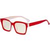 Eyekepper Le signore Occhiali per Computer - Filtro Luce Blu Lettori Donne- Protezione UV420 Quadrato Sovradimensionata Occhiali da Lettura di Design - Rosso +1.00