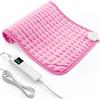 OneAmg Termoforo Elettrico Lombare, 30x60cm Termoforo Lombare Ricaricabile Con timer di 4 ore e 6 Livelli di Riscaldamento Spegnimento Automatico,Lavabile Cuscino Elettrico Riscaldante Rosa