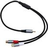TYTOGE Cavo Sdoppiatore a Y, Cavo Adattatore Video Stereo da 1 Maschio a 2 Femmine con Conduttori OFC Doppia Schermatura per Subwoofer Home Theater