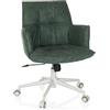 hjh LIVING Sedia da ufficio imbottita SOLAO LIFE W Sedia da scrivania girevole regolabile in altezza, rivestimento in tessuto verde menta