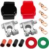 Ampper Kit di terminali e coperture per batterie di Tipo Militare con 4 capicorda e termorestringente per Auto, Barche, Camper e Veicoli marini (Kit)
