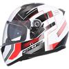 DOBLE XX Shiro HEMETS Casco Integrale SH-667 Faster Bianco e Rosso con Occhiali Solari (M)