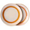 HK LIVING The 70's Dessert Plate - Set di 2 Piatti da Portata in Marrone/Bianco