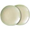 HK LIVING Set 2 Piatti da Frutta Tondi Colore Pistacchio 22cm"70s"