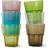 HK LIVING Set 6 Bicchieri Acqua Colori Assortiti