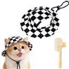 Mekdcaao Cappello da spiaggia animali | Blocca Luce Solare Tesa Rotonda con Fori Auricolari | Cappello a secchiello per cani di piccola taglia - Per Uscite Fotografia Sport (C,S)