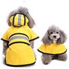 Zunea impermeabile per cani con cappuccio, leggero, regolabile, riflettente, poncho Slicker, con cappuccio e cappuccio, per cani di taglia piccola, media, grande, giallo, L