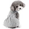 Zunea Vestito per cani di piccola taglia con gonna in pizzo elegante per feste di nozze, abito estivo da principessa, compleanno, abbigliamento per animali domestici, abbigliamento per cani di piccola