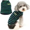 ZUNEA Maglietta Estiva per Cane Piccola Taglia Vestiti a Righe in Morbido Cotone Canotta di Base per Gatto Cucciolo Chihuahua Gilet Traspirante per Cani Felpe per Animali Domestici Verde L
