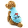 ZUNEA I Love My Mommy Canotta per Cani Piccolo Canotta Sandy Beach Cotone T-shirt Cucciolo Gatto Cagnolino Yorkshire Chihuahua Vestiti Blu S