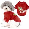 Zunea Cappotto Invernale Natale per Cane Piccola taglia Caldo Cotone Pullover Cucciolo Vestiti Natale Felpa Maglione Cappotto Giubbotto Chihuahua Ragazze Ragazzi Abbigliamento Abiti Rosso S