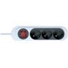 Debflex 716053 Nola - Multipresa, 3 prese 2P+T 16 A con interruttore, colore: Grigio scuro