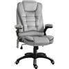 Vinsetto Sedia da Ufficio con Funzione Massaggiante e Altezza Regolabile, in PU, 67x67x116-126 cm, Grigio