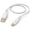 Hama, cavo flessibile, 1,5 metri, connettori USB-A e Micro-USB B, USB 2.0, velocità di trasferimento dati 0,48 Gbit/s, colore bianco