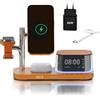 MMOBIEL Stazione di ricarica wireless 5 in 1 con sveglia, altoparlante Bluetooth e luce notturna a LED