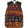 NUYFVG Zainetto casual con stampa floreale rosa grigio foglia di tè, borsa da viaggio leggera zaino per computer portatile per uomo/donna, Panno di fango africano tribale, Taglia unica
